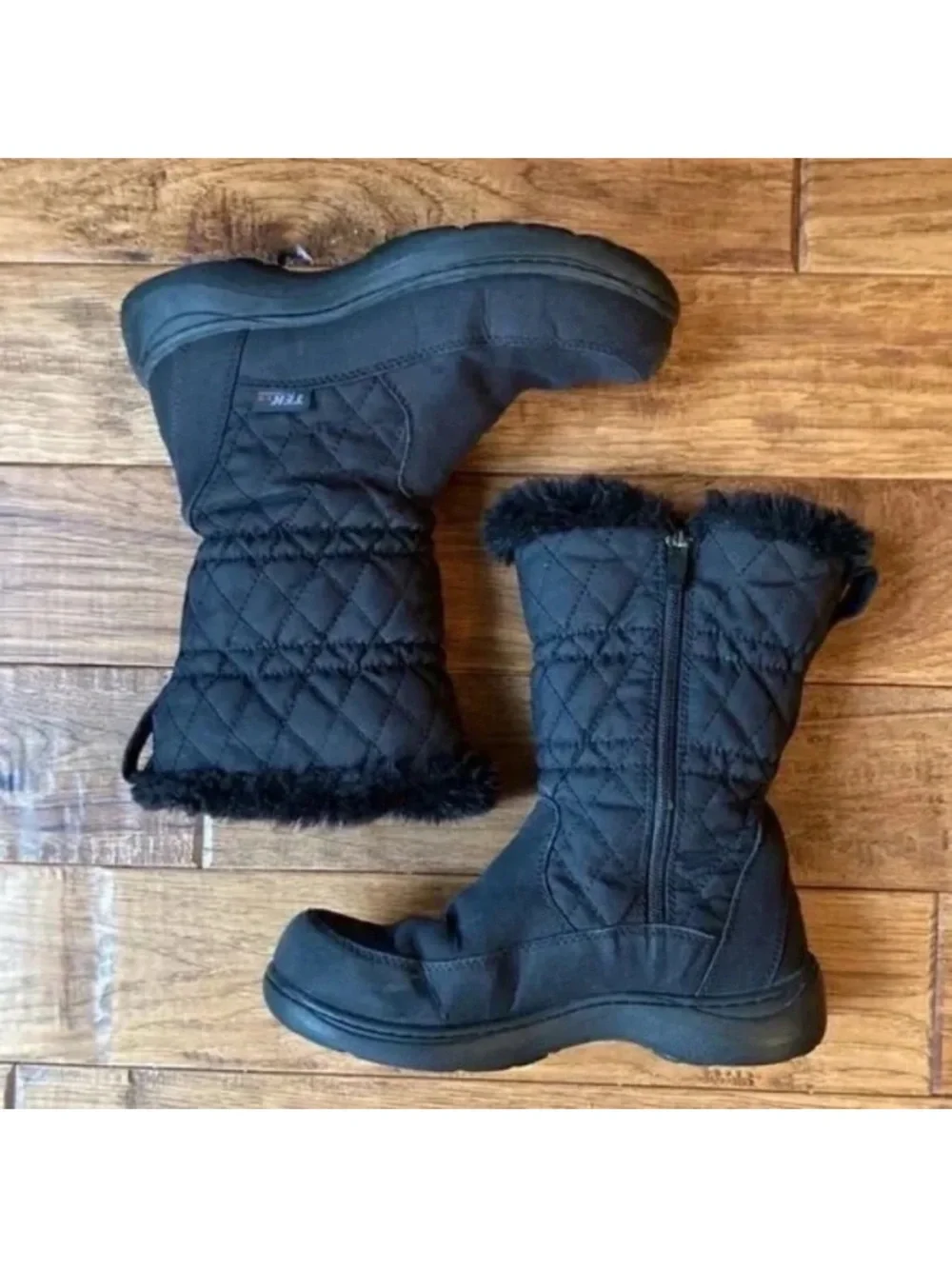 L.L. Bean Women's Insulated Commuter Boots Black Quilted Snow Winter Size 6